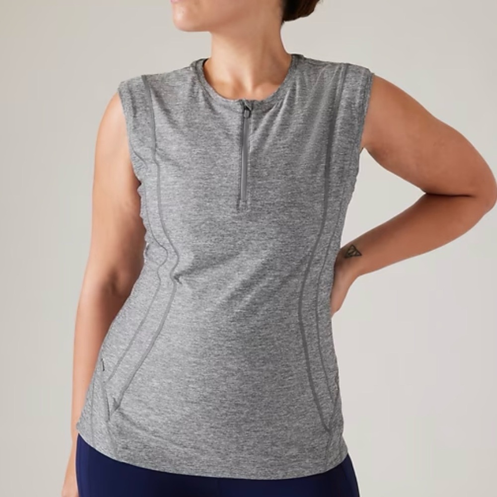 ATHLETA WOMEN'S HEATHER GRAY SLEEVELESS TOP TANK SIZE Small